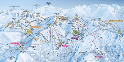 Ski map of Les Sybelles ski area